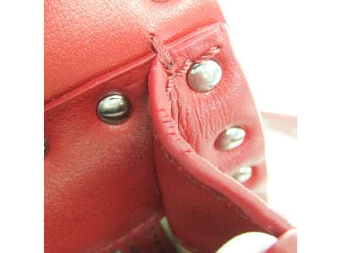 Borsa a manico singolo Valentino Garavani Spike Lockstuds Bianco Rosso - vista 15
