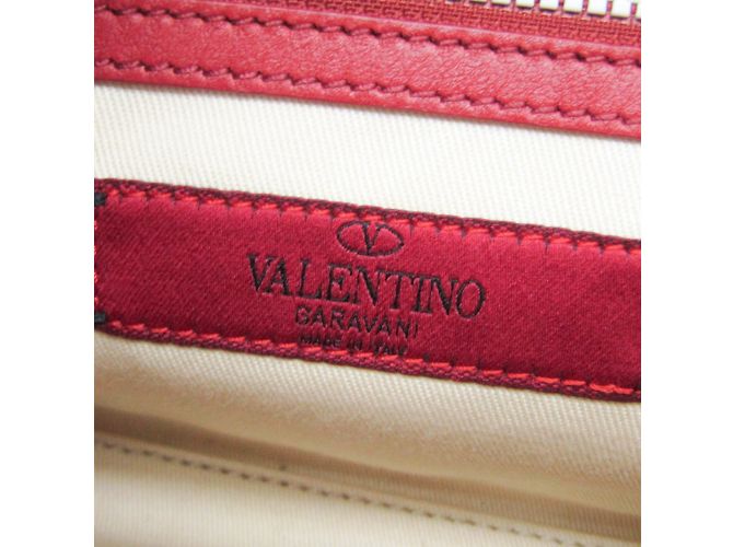 Borsa a manico singolo Valentino Garavani Spike Lockstuds Bianco Rosso - vista 16