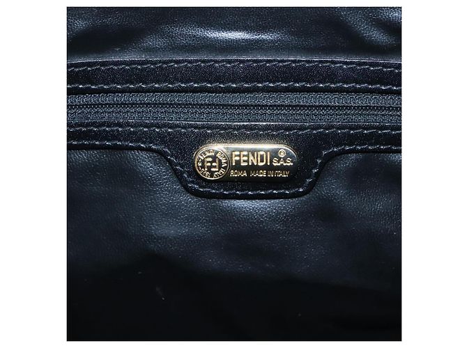FENDI Zucca Canvas Tote Bag Gold Schwarz Auth MX167 Golden - Ansicht 18