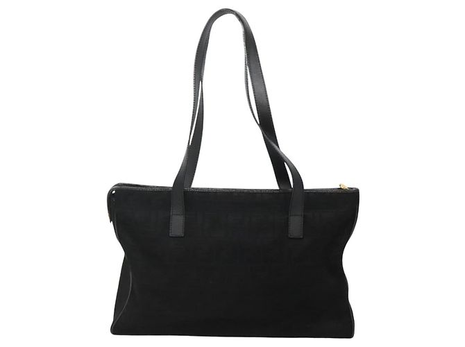 FENDI Zucca Canvas Tote Bag Gold Schwarz Auth MX167 Golden - Ansicht 2