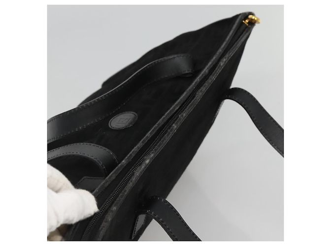 FENDI Zucca Canvas Tote Bag Gold Schwarz Auth MX167 Golden - Ansicht 6
