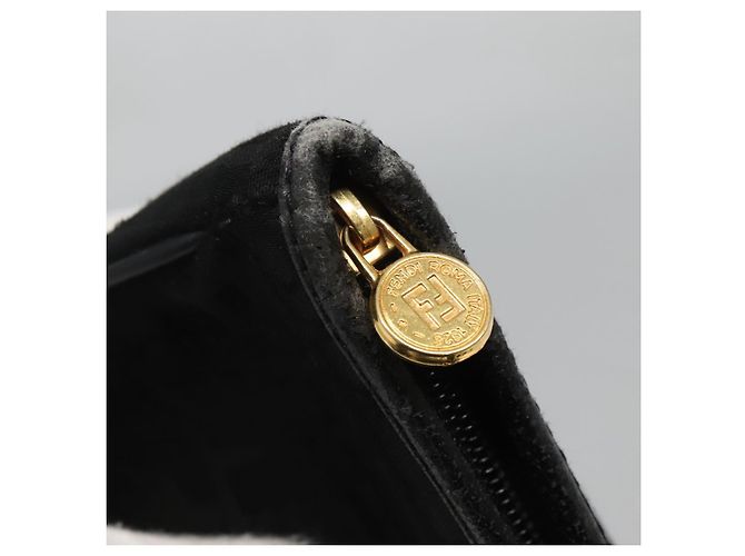 FENDI Zucca Canvas Tote Bag Gold Schwarz Auth MX167 Golden - Ansicht 9