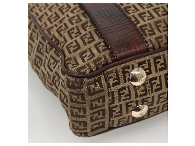 FENDI Zucchino Canvas Tote Bag Beige Gold Auth bs24207 Golden - Ansicht 15