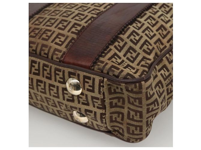 FENDI Zucchino Canvas Tote Bag Beige Gold Auth bs24207 Golden - Ansicht 16