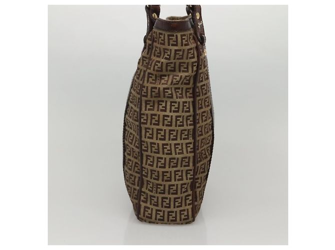 FENDI Zucchino Canvas Tote Bag Beige Gold Auth bs24207 Golden - Ansicht 3