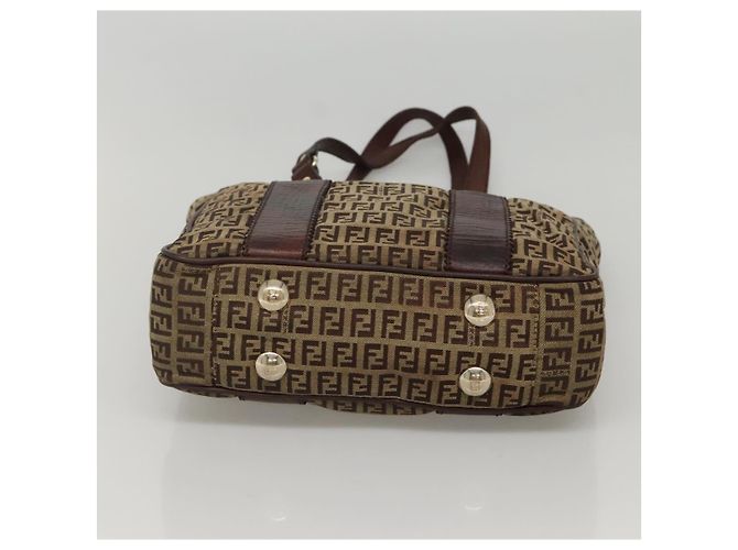 FENDI Zucchino Canvas Tote Bag Beige Gold Auth bs24207 Golden - Ansicht 5