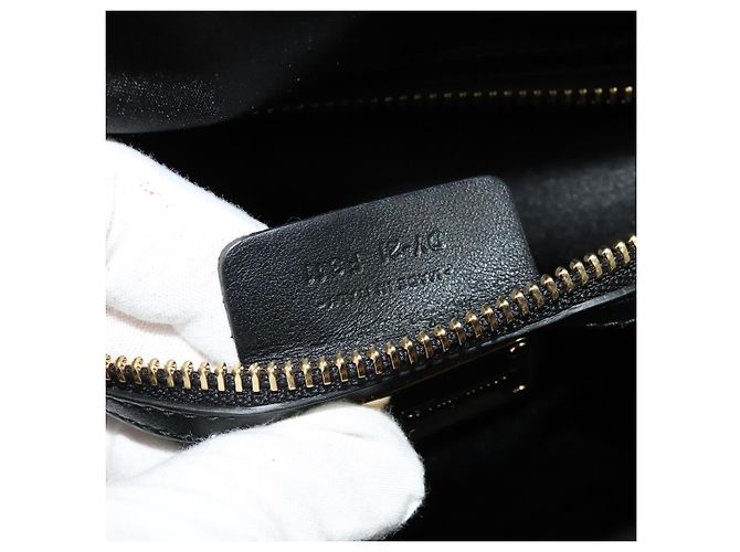 Borsa a mano in pelle Salvatore Ferragamo 2 vie nera e oro Auth MX189 Nero D'oro - vista 11
