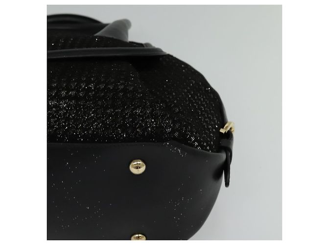 Borsa a mano in pelle Salvatore Ferragamo 2 vie nera e oro Auth MX189 Nero D'oro - vista 15