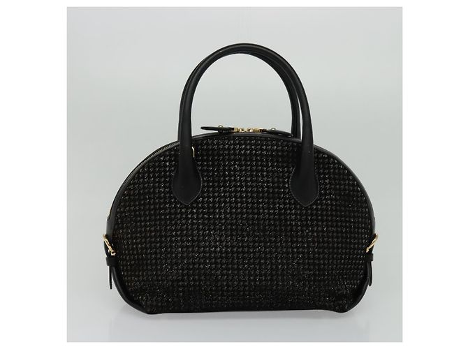 Borsa a mano in pelle Salvatore Ferragamo 2 vie nera e oro Auth MX189 Nero D'oro - vista 2