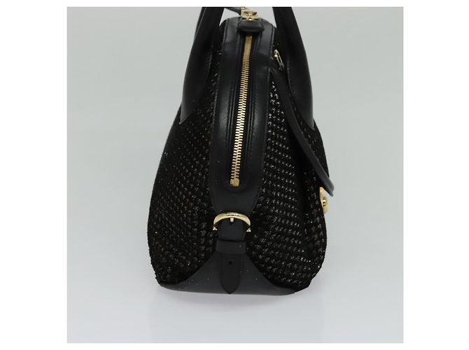 Borsa a mano in pelle Salvatore Ferragamo 2 vie nera e oro Auth MX189 Nero D'oro - vista 3
