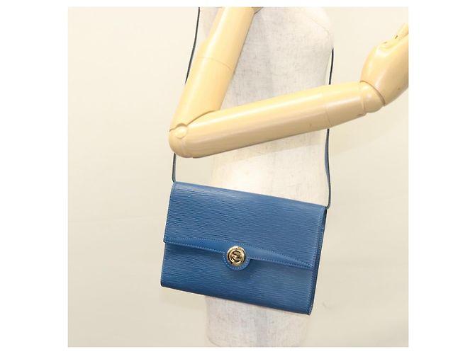 LOUIS VUITTON Epi Pochette Arche Borsa a Spalla Blu M52575 LV Auth KD396 - vista 24