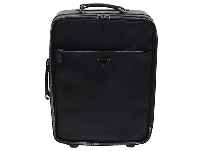 Saffiano Valigia PRADA in pelle Safiano nera Auth ep8401 Nero - vista 13