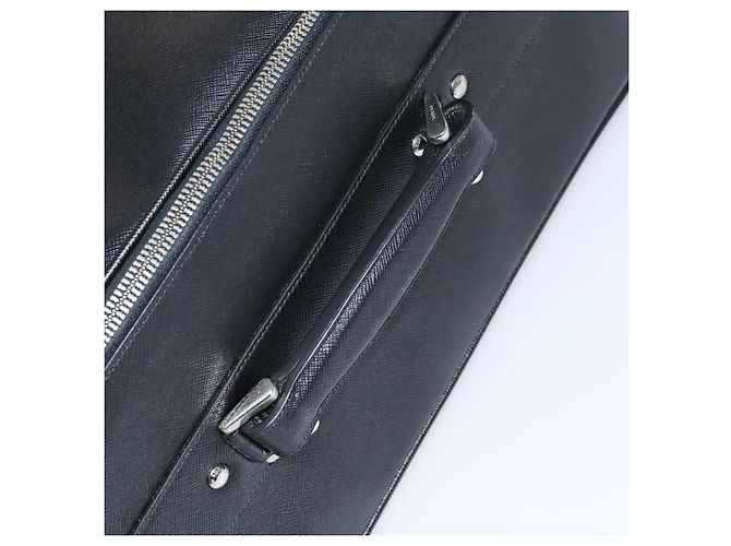 Saffiano Valigia PRADA in pelle Safiano nera Auth ep8401 Nero - vista 14