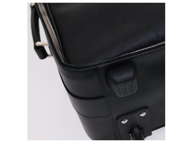 Saffiano Valigia PRADA in pelle Safiano nera Auth ep8401 Nero - vista 20