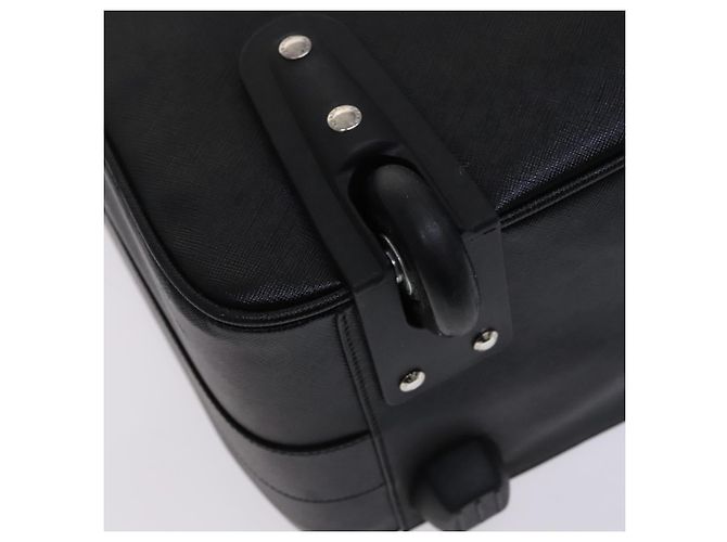 Saffiano Valigia PRADA in pelle Safiano nera Auth ep8401 Nero - vista 21
