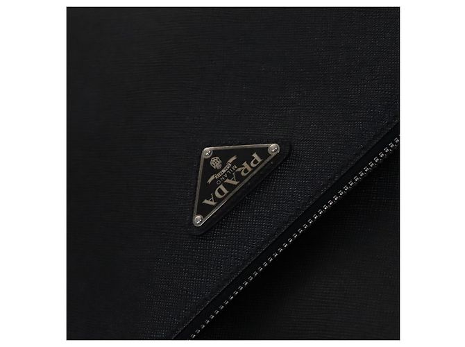 Saffiano Valigia PRADA in pelle Safiano nera Auth ep8401 Nero - vista 23
