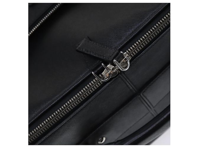 Saffiano Valigia PRADA in pelle Safiano nera Auth ep8401 Nero - vista 24