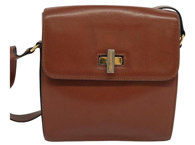 Céline Borsa a Spalla CELINE in Pelle Marrone Auth KD516 - vista 13