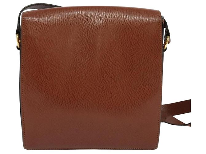 Céline Borsa a Spalla CELINE in Pelle Marrone Auth KD516 - vista 2
