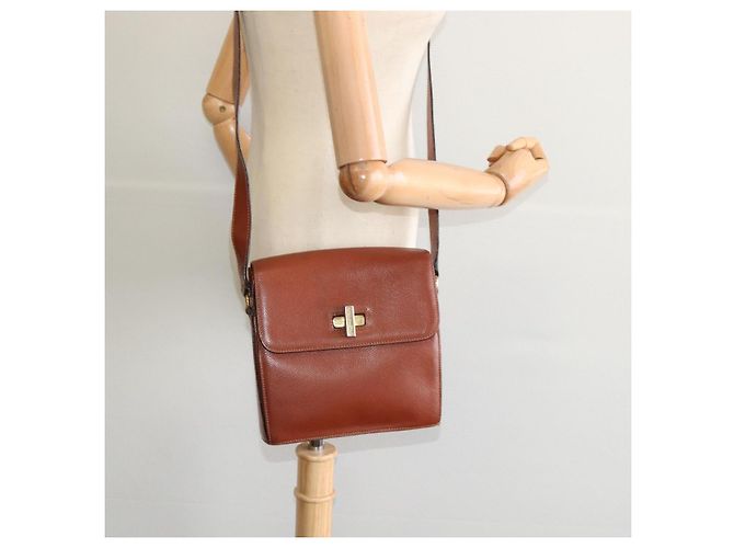 Céline Borsa a Spalla CELINE in Pelle Marrone Auth KD516 - vista 23