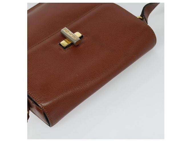 Céline Borsa a Spalla CELINE in Pelle Marrone Auth KD516 - vista 6