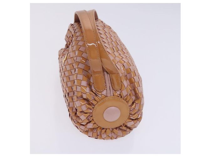BALLY Borsa a Spalla in Pelle Trapuntata con Catena 2Set Marrone Beige Auth bs23601 - vista 12