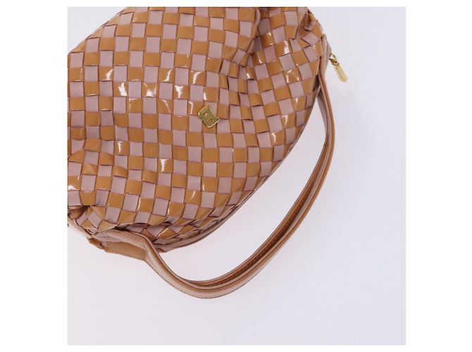 BALLY Borsa a Spalla in Pelle Trapuntata con Catena 2Set Marrone Beige Auth bs23601 - vista 13