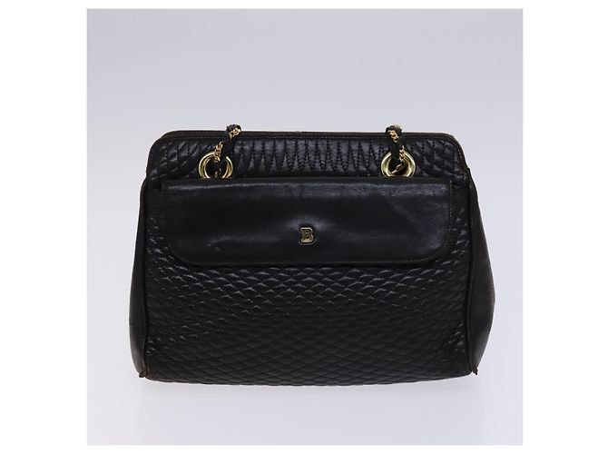 BALLY Borsa a Spalla in Pelle Trapuntata con Catena 2Set Marrone Beige Auth bs23601 - vista 2