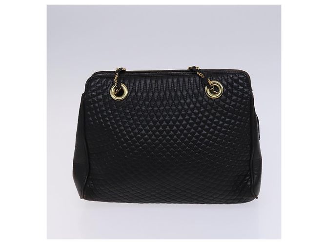 BALLY Borsa a Spalla in Pelle Trapuntata con Catena 2Set Marrone Beige Auth bs23601 - vista 3