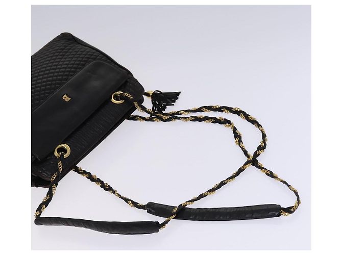 BALLY Borsa a Spalla in Pelle Trapuntata con Catena 2Set Marrone Beige Auth bs23601 - vista 5