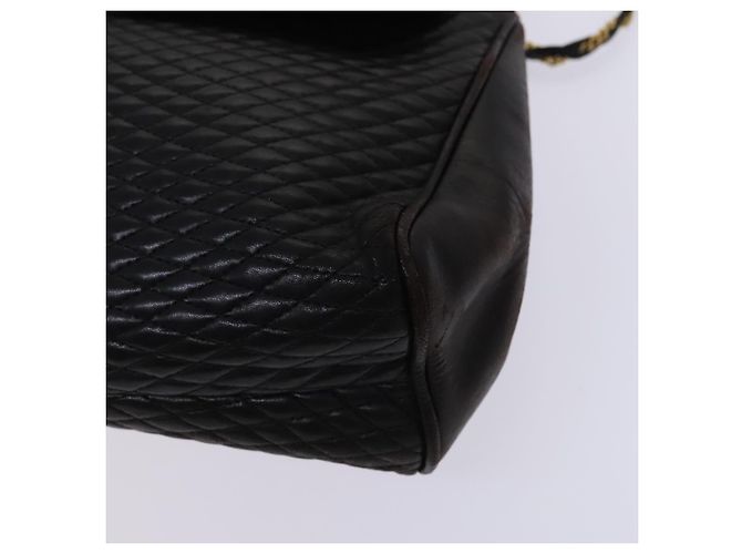 BALLY Borsa a Spalla in Pelle Trapuntata con Catena 2Set Marrone Beige Auth bs23601 - vista 8