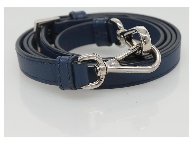 PRADA Sac à épaule matelassé en nylon bleu argent Auth KD263 Argenté - vue 22