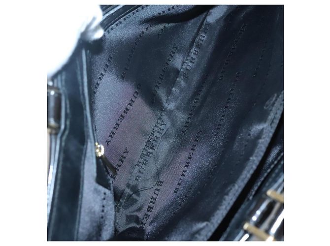 Borsa a mano Burberry Nova Check in lana marrone oro nero Auth BD1582 D'oro - vista 11