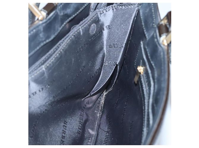 Borsa a mano Burberry Nova Check in lana marrone oro nero Auth BD1582 D'oro - vista 19