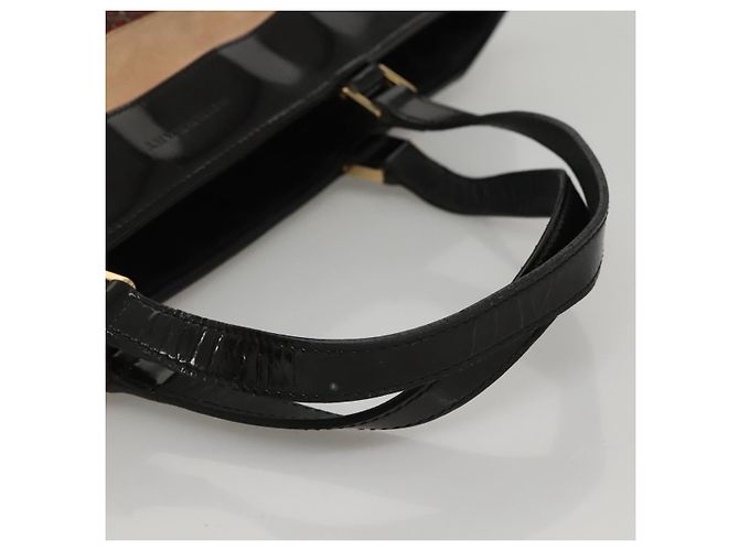 Borsa a mano Burberry Nova Check in lana marrone oro nero Auth BD1582 D'oro - vista 7