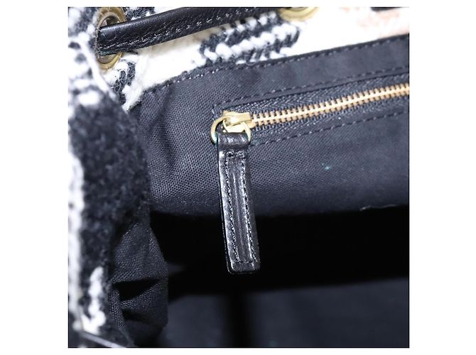 Borsa tote Burberry Nova Check Blue Label in lana bianca e oro Auth BD1813 Bianco D'oro - vista 20