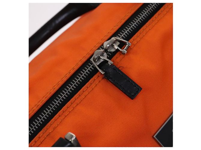 Borsa Boston GUCCI in nylon arancione e nero Auth BD1263 - vista 10