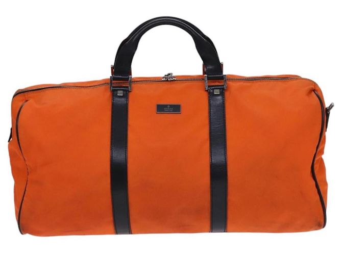 Borsa Boston GUCCI in nylon arancione e nero Auth BD1263 - vista 13