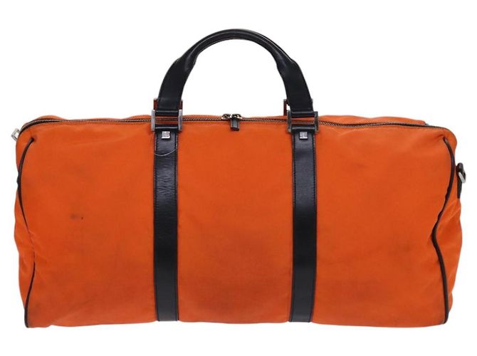 Borsa Boston GUCCI in nylon arancione e nero Auth BD1263 - vista 2