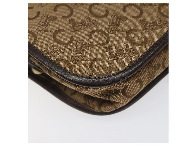 Céline Borsa a Spalla CELINE C Sulky in Tela Marrone Oro Auth bs24045 D'oro - vista 15