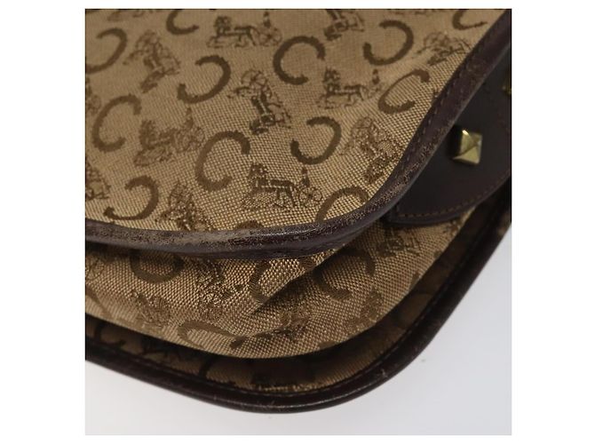 Céline Borsa a Spalla CELINE C Sulky in Tela Marrone Oro Auth bs24045 D'oro - vista 16
