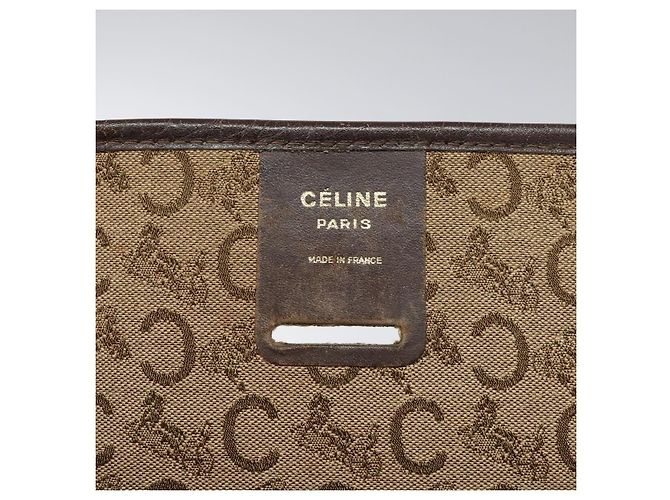 Céline Borsa a Spalla CELINE C Sulky in Tela Marrone Oro Auth bs24045 D'oro - vista 18