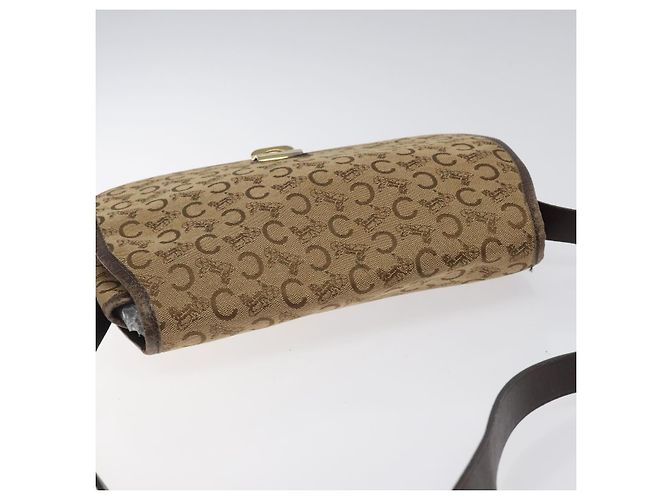 Céline Borsa a Spalla CELINE C Sulky in Tela Marrone Oro Auth bs24045 D'oro - vista 6