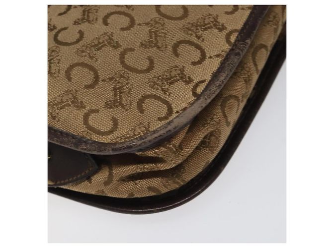 Céline Borsa a Spalla CELINE C Sulky in Tela Marrone Oro Auth bs24045 D'oro - vista 9