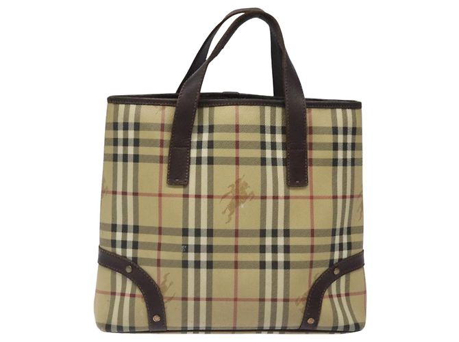 BURBERRY Nova Check Handtasche aus PVC Beige Auth KD523 - Ansicht 13