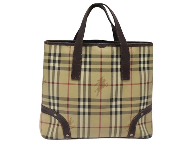 BURBERRY Nova Check Handtasche aus PVC Beige Auth KD523 - Ansicht 2