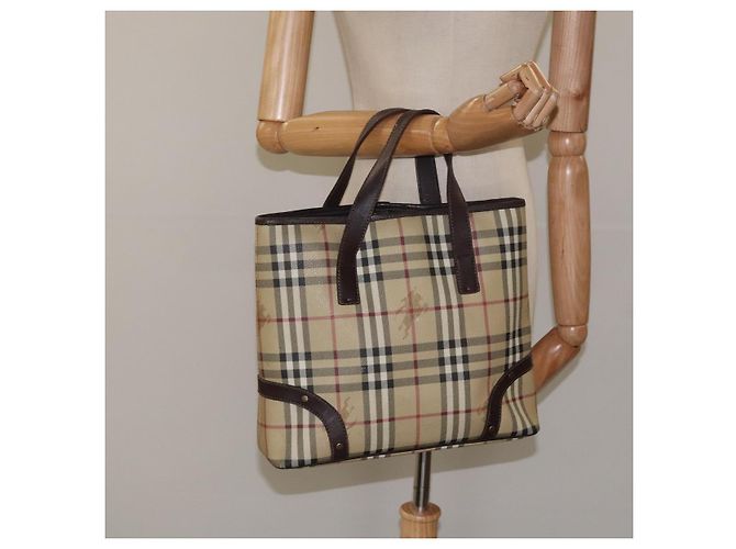 BURBERRY Nova Check Handtasche aus PVC Beige Auth KD523 - Ansicht 20