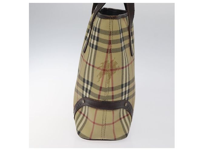BURBERRY Nova Check Handtasche aus PVC Beige Auth KD523 - Ansicht 4