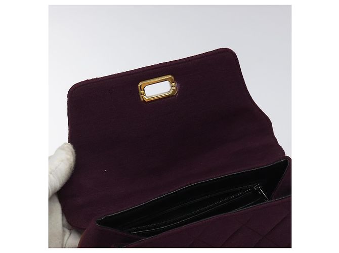 CHANEL Borsa Matelassé in Cotone Viola CC Auth BD1572 Porpora - vista 10