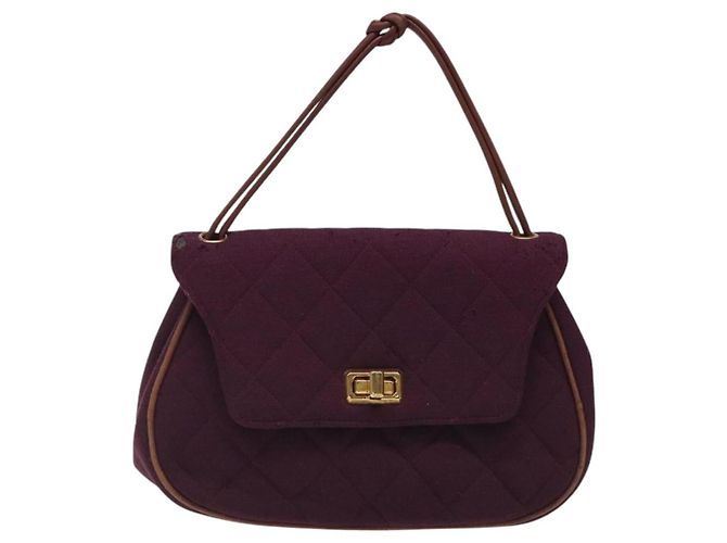 CHANEL Borsa Matelassé in Cotone Viola CC Auth BD1572 Porpora - vista 13